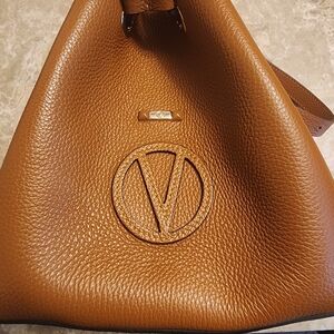 Valentino By Mario Valentino Tan Leather Crossbody Bag